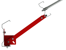 Eaves support connected to purlin flange